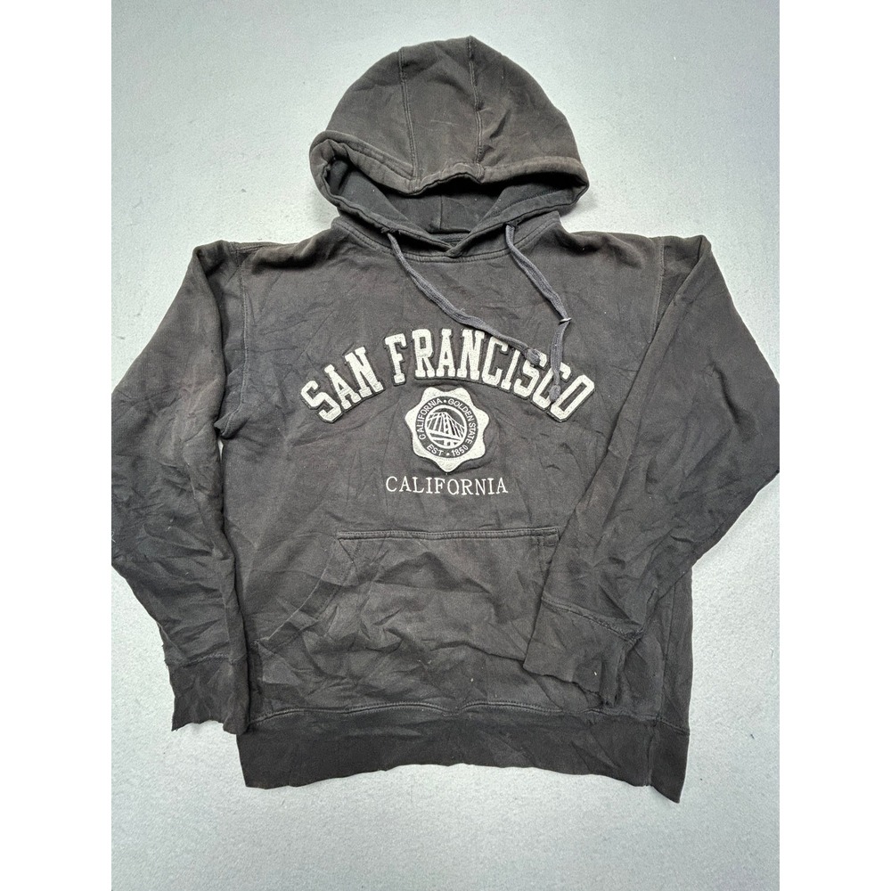 OBSI Hoodie Cotton Polyester Black San Francisco Graphic Size Medium Mens